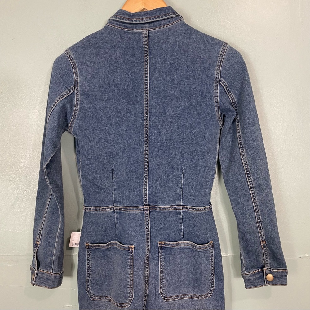 Free People Lennox Jumpsuit Coveralls Denim Jumpsuit One Piece Blue‎ Women Small - Picture 11 of 11